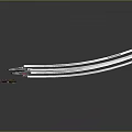 Three Spaceships Flying In Dark Space With White Trails Different Colors And Designs