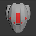 Futuristic White Sci Fi Helmet With Red Visor And Angular Accent Details 3d model