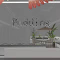Modern Supermarket Grocery Interior with Coffee Snack Section and Product Shelves