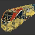 Amtrak Train With Blue And Red Exterior Modern Front Design And Side Logo