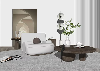 Modern single sofa 3d model
