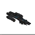 Futuristic Interstellar Starship With Large Detailed Sci Fi Structure And Metallic Exterior