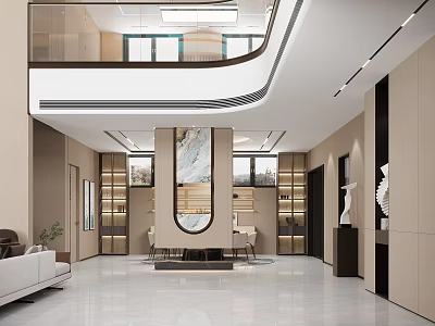 Modern Foyer Hallway Design With Art Decor And Storage 3d model