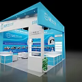 Medtronic 5A Medical E88 Exhibition Booth With Blue Design Product Display And Green Plant