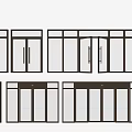Various Style Glass Doors With Sliding Hinged Designs And Metal Frames Transparent Vertical Striped Glass