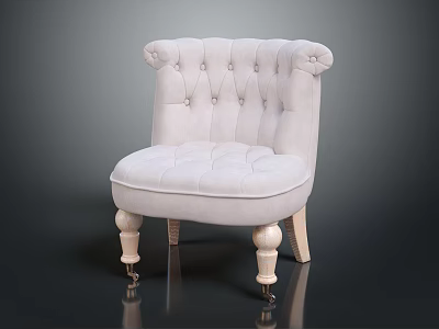 Elegant Single Sofa With Tufted Back Rolled Arms And Wooden Caster Legs 3d model