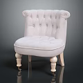 Elegant Single Sofa With Tufted Back Rolled Arms And Wooden Caster Legs 3d model
