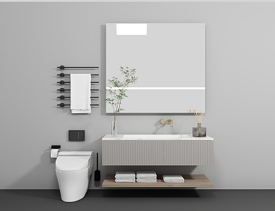 modern sink bathroom cabinet 3d model