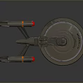 Starship Enterprise NCC1701 With Disc Shaped Hull And Red Engines For Space Exploration