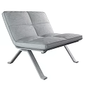 Modern Black Leather Leisure Chair With Sleek Metal Frame And Contemporary Design