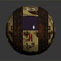 Artistic Decorative Sphere Made of Colorful Tile Squares With Mirrored Panel On Dark Background Reflection