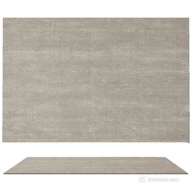 Light Gray Square Rug With Woven Texture For Modern Living Room Decor 3d model 