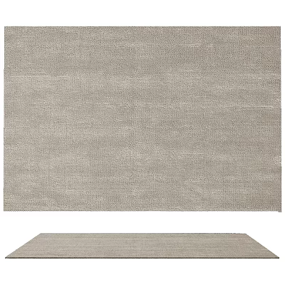 Light Gray Square Rug With Woven Texture For Modern Living Room Decor 3d model