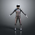 Futuristic Tech Inspired Full Body Suit With Helmet And Reflective Details