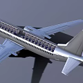 Passenger Airplane Exterior Design With Interior Seating Wings Engines And Fuselage