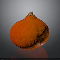 Vibrant Fresh Orange Pumpkin With Round Shape Smooth Texture On Dark Background
