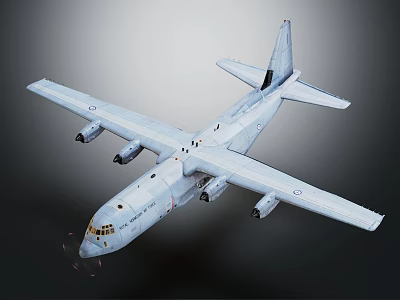 Highly Detailed Passenger Airplane 3D Render With Long Wings Four Engines And Gray Fuselage 3d model
