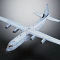 Highly Detailed Passenger Airplane 3D Render With Long Wings Four Engines And Gray Fuselage