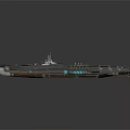 Futuristic Battleship Weapon Design With Black Gold Hull And Blue Glowing Parts