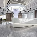 Modern Front Office Front Desk 3d model