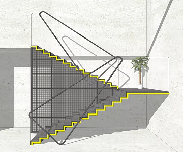 INDUSTRIAL LOFT STAIRS CREATIVE STAIRS 3d model
