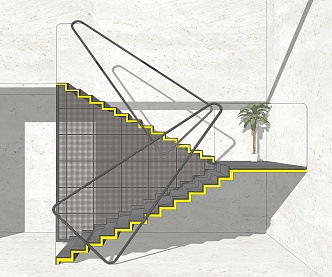 INDUSTRIAL LOFT STAIRS CREATIVE STAIRS 3d model