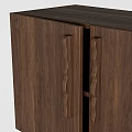 Sleek Walnut Wood Entryway Cabinet And Side Cabinet With Doors And Handles
