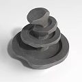 Modern Minimalist Water Fountain With Multi Tiered Circular Gray Stone Design