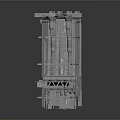 Gray Industrial Structural Component Model With Metal Framework And Support Beams