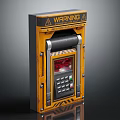 Yellow Industrial Warning Control Panel With Digital Screen And Numeric Keypad
