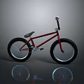 Modern Red BMX Bicycle With Stylish Design On Sleek Reflective Surface 3d model