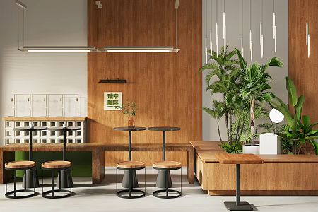 Log Wind Cafe Coffee Shop Card Seat Coffee Milk Tea Card Seat Sofa Coffee Shop Indoor Landscape Side Wall Card Seat Sofa Milk Tea Shop 3d model