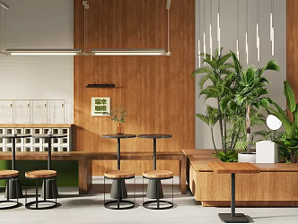 Log Wind Cafe Coffee Shop Card Seat Coffee Milk Tea Card Seat Sofa Coffee Shop Indoor Landscape Side Wall Card Seat Sofa Milk Tea Shop 3d model