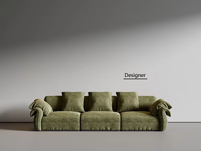 Mid-ancient style three-person sofa 3d model