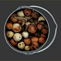 Fresh Orange Fruits In Green Bucket With Dried Leaves And Natural Produce
