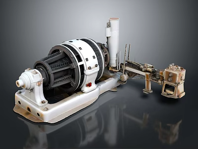 Professional Industrial Machinery With White Structure Mechanical Components And Metal Parts 3d model