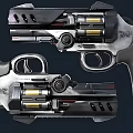 Dual Modern Revolvers With Mechanical Structure Metal Components And Cylinder Design
