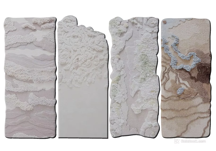 Artistic Textured Wall Panels With Embossed Patterns For Home Interior Decor 3d model 