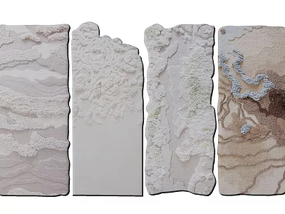 Artistic Textured Wall Panels With Embossed Patterns For Home Interior Decor 3d model