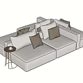 Modern Combination Sofa Cloth Sofa Coffee Table Combination 3d model