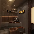 Modern Coffee Shop Interior Design Featuring Wooden Bar Counter Comfortable Tables And Soft Lighting
