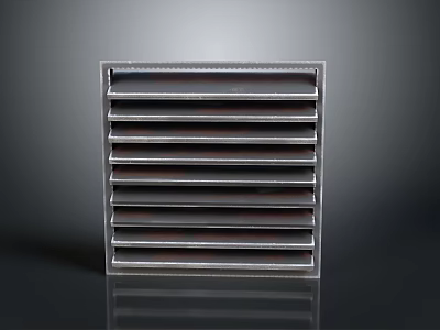 Modern Metallic Air Conditioner Vent With Sleek Grille Design And Durable Structure 3d model