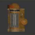 Vintage Telephone Booth With Rusty Appearance Dome Top Red RDS Sign And Rotary Dial