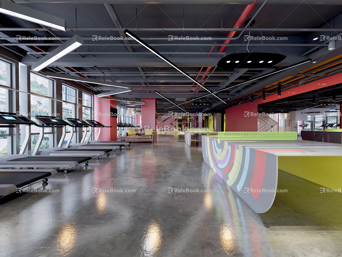 INDUSTRIAL LOFT GYM 3d model