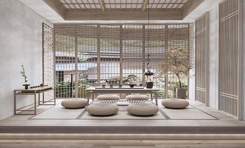 Japanese Style Tea Room Zen Tatami Tea Room 3d model