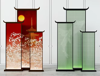 Glass Stainless Steel Metal Partition Screen Entrance Glass Partition Glass Stainless Steel Metal Partition Screen Entrance New Chinese Partition Entrance Partition 3d model