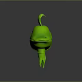 Green Futuristic Sci Fi Weapon With Spiral Structure And Unique Casing Design
