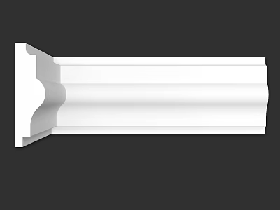White Architectural Molding Component With Smooth Surface And Detailed Design For Interior Decoration 3d model