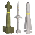 Military Weapon Missiles With Green White Gray Hues And Diverse Structural Designs
