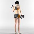 Woman Lifting Dumbbells In Athletic Sportswear During Fitness Workout Session